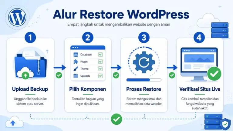alur uji restore backup WordPress ke staging sebelum situs live alur uji restore backup WordPress ke staging sebelum situs live