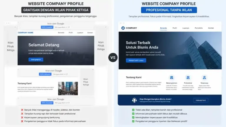 risiko hosting gratis untuk company profile downtime dan data hilang