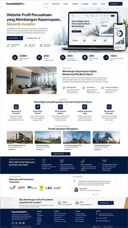 Contoh Website Company Profile yang Menarik Investor