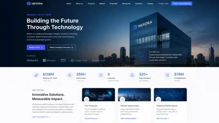 Contoh Website Company Profile yang Menarik Investor