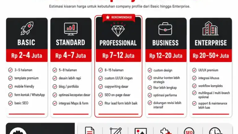 perbandingan paket harga website company profile basic hingga enterprise 2026