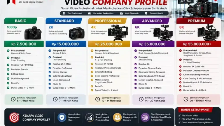 ilustrasi rincian biaya produksi video company profile perusahaan