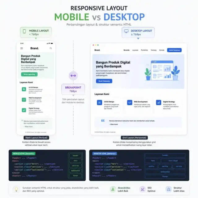 layout HTML website yang disukai Google mobile-friendly HTML layout responsive mobile-first design