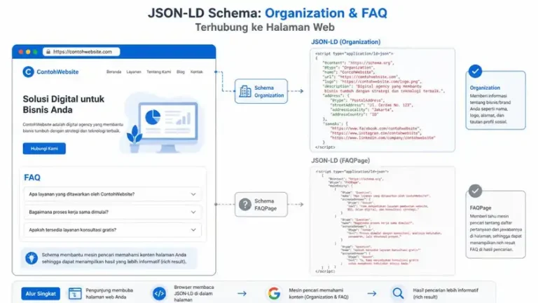 schema markup untuk SEO dan structured data layout HTML website perusahaan