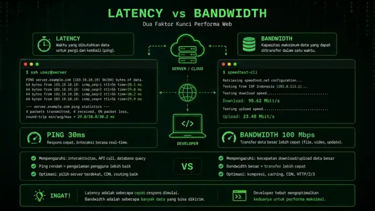 latency rendah internet untuk coding SSH dan cloud IDE web developer