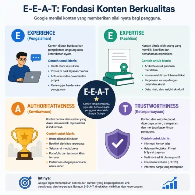 E-E-A-T guidelines Google untuk kredibilitas konten SEO copywriting E-E-A-T guidelines Google untuk kredibilitas konten SEO copywriting