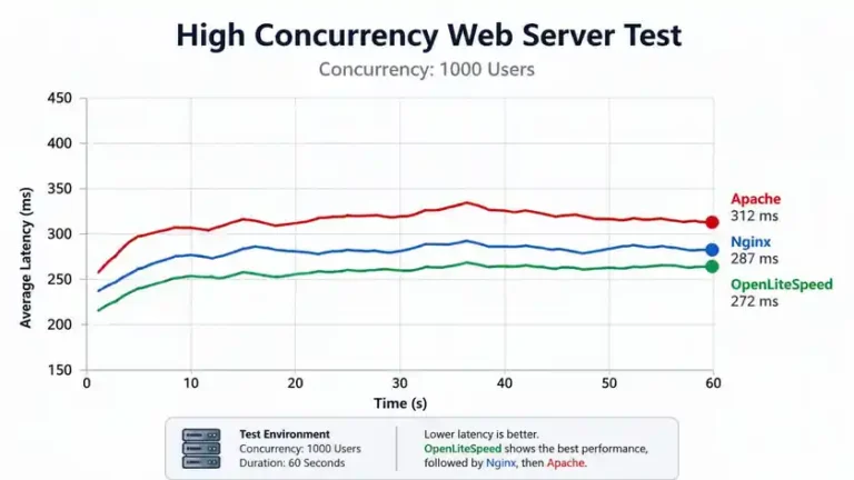 benchmark high concurrency 1000 user apache nginx litespeed latensi RPS