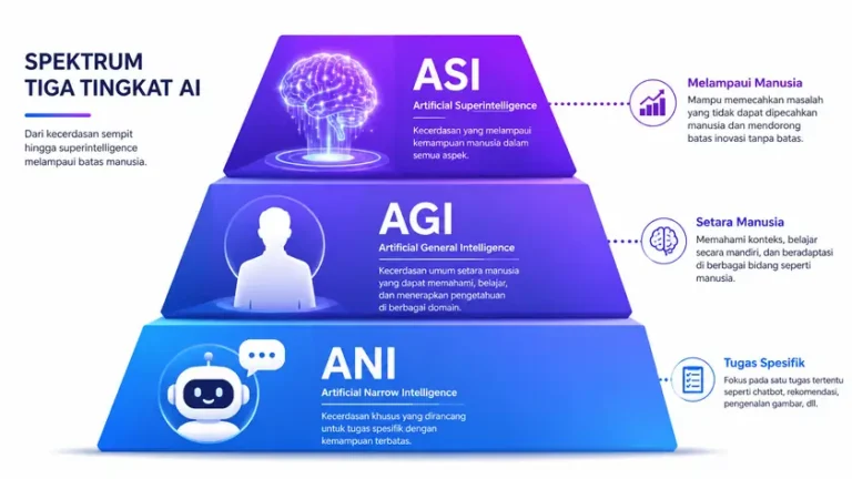 spektrum tingkat AI dari ANI AGI hingga Artificial Super Intelligence ASI