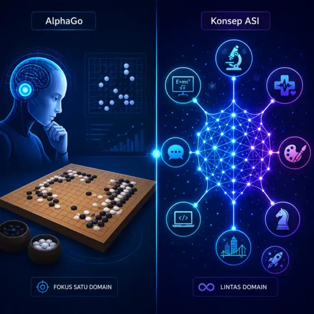 perbandingan AI superhuman domain sempit versus Artificial Super Intelligence ASI lintas domain