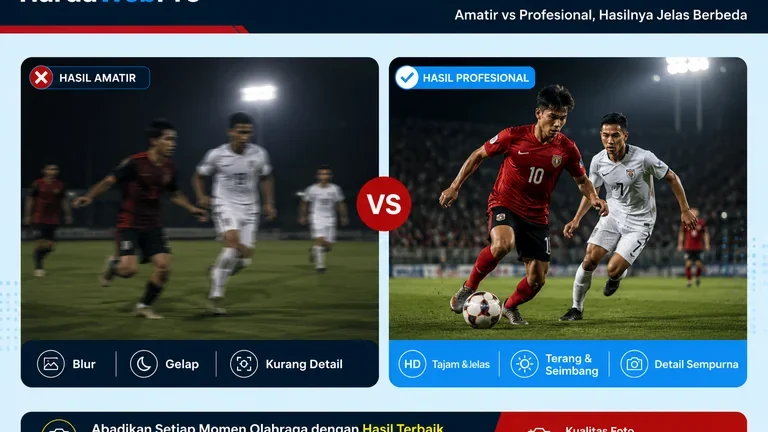 perbandingan foto amatir blur dan jasa fotografer olahraga Tangerang yang tajam