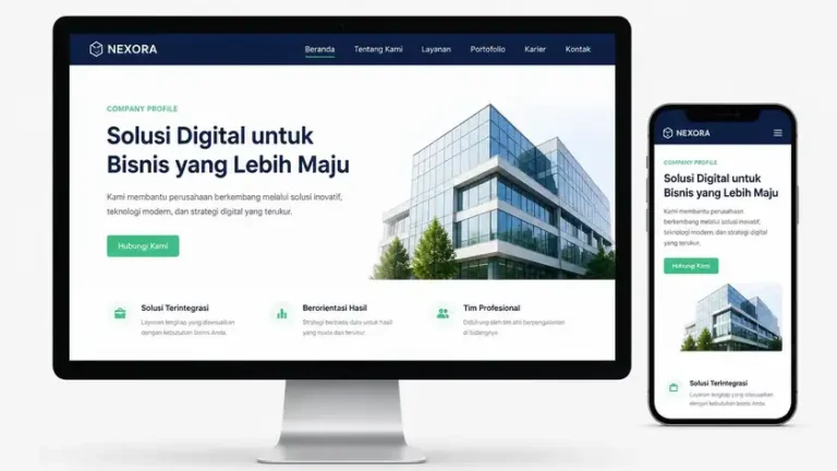 estimasi biaya desain web compro sederhana tapi bagus di meja kerja profesional