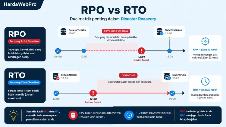 perbandingan RPO dan RTO dalam strategi backup database bisnis