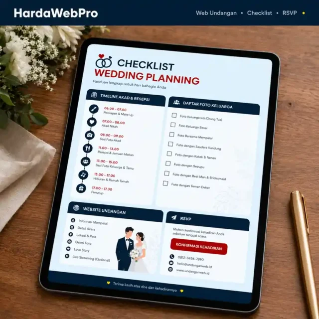checklist brief jasa fotografer wedding Tangerang dan website undangan pernikahan
