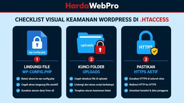 checklist keamanan htaccess wordpress proteksi wp-config uploads https checklist keamanan htaccess wordpress proteksi wp-config uploads https
