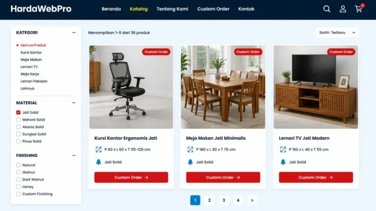 contoh halaman katalog produk desain website company profile perusahaan furniture Indonesia contoh halaman katalog produk desain website company profile perusahaan furniture Indonesia