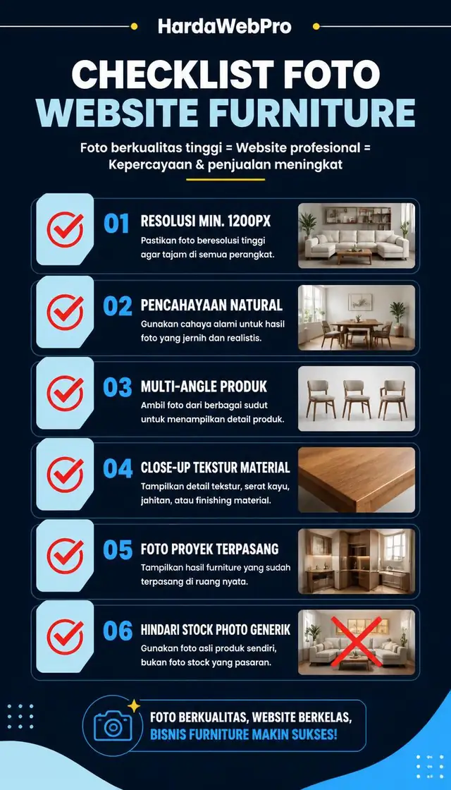 infografis checklist foto produk untuk desain website company profile furniture profesional infografis checklist foto produk untuk desain website company profile furniture profesional