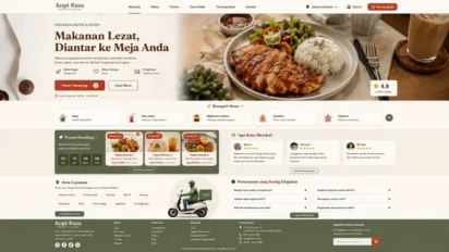 Web Pesan Makanan Online: Contoh Tampilan Desain Cafe Resto