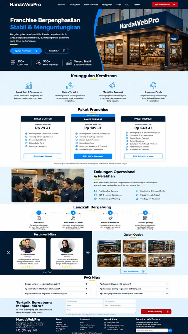 contoh tampilan full page website franchise contoh tampilan full page website franchise