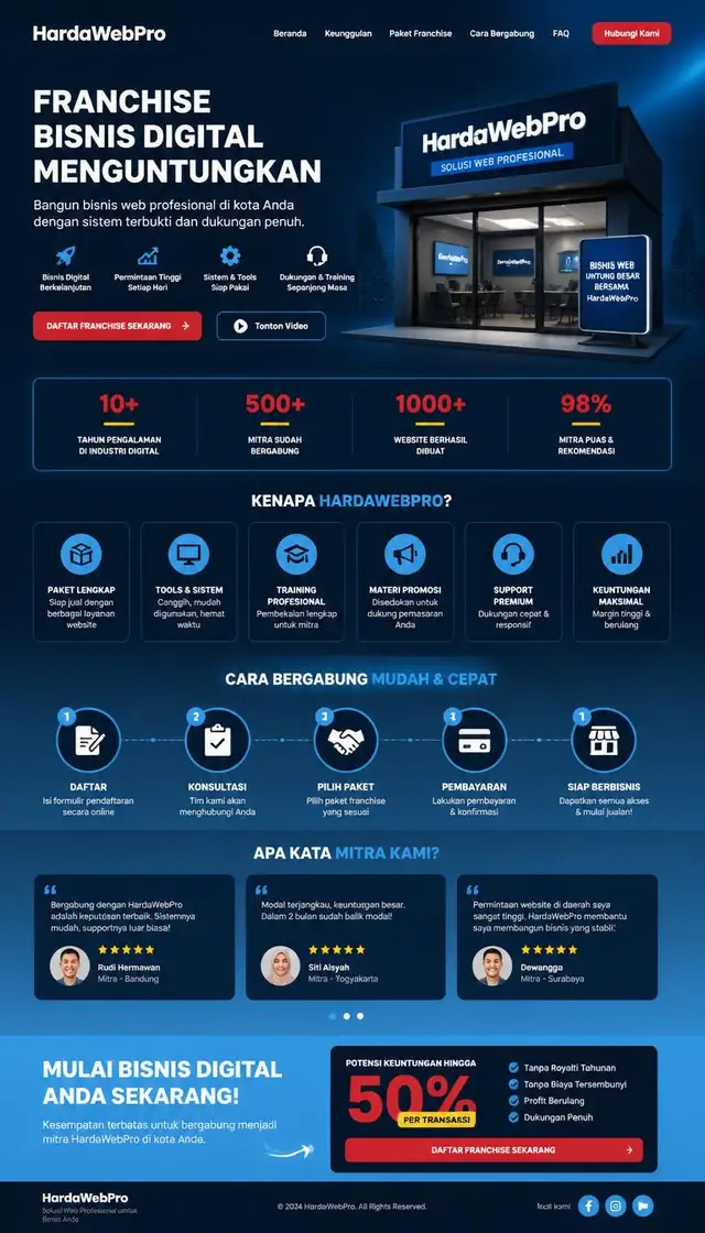 contoh tampilan full page website franchise darkmode contoh tampilan full page website franchise darkmode