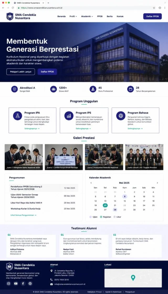 mockup full page website sekolah mockup full page website sekolah