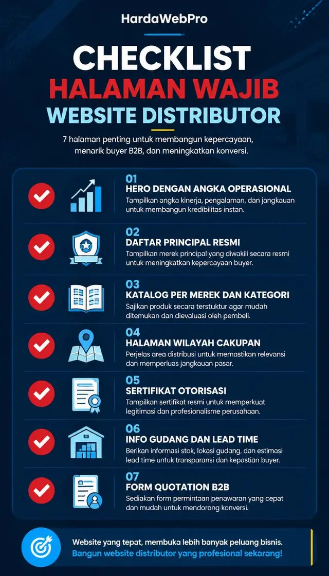 infografis checklist halaman wajib web compro perusahaan supplier distributor profesional infografis checklist halaman wajib web compro perusahaan supplier distributor profesional