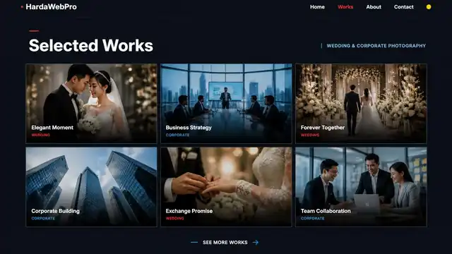 contoh grid portfolio fotografer clean minimalis dark mode selected works contoh grid portfolio fotografer clean minimalis dark mode selected works