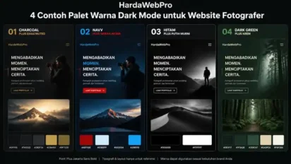 Contoh Web Fotografer Clean Minimalis Dark Mode
