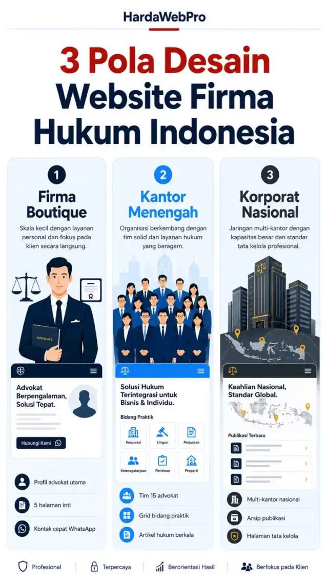 infografis tiga pola desain website compro firma hukum boutique menengah dan korporat infografis tiga pola desain website compro firma hukum boutique menengah dan korporat