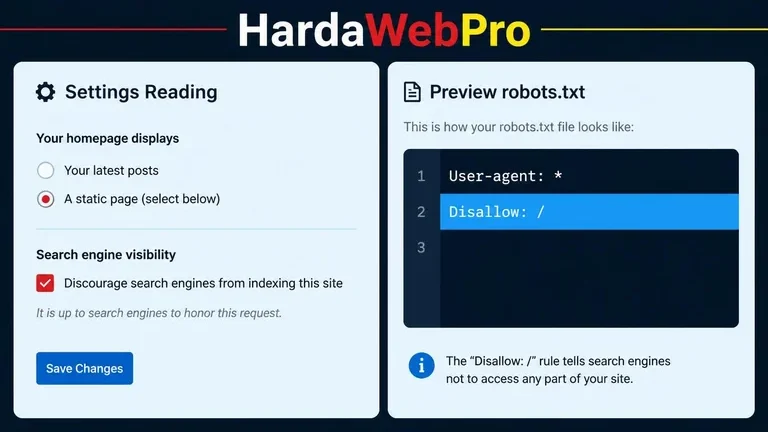 setting discourage indexing mengubah robots.txt wordpress untuk SEO dan performa setting discourage indexing mengubah robots.txt wordpress untuk SEO dan performa