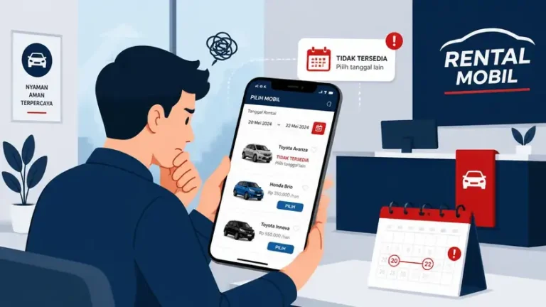 pengguna gagal booking rental mobil karena fitur website jasa rental mobil tidak real-time