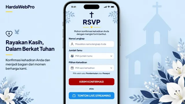 contoh fitur RSVP dan live streaming pada web undangan pernikahan Kristen contoh fitur RSVP dan live streaming pada web undangan pernikahan Kristen