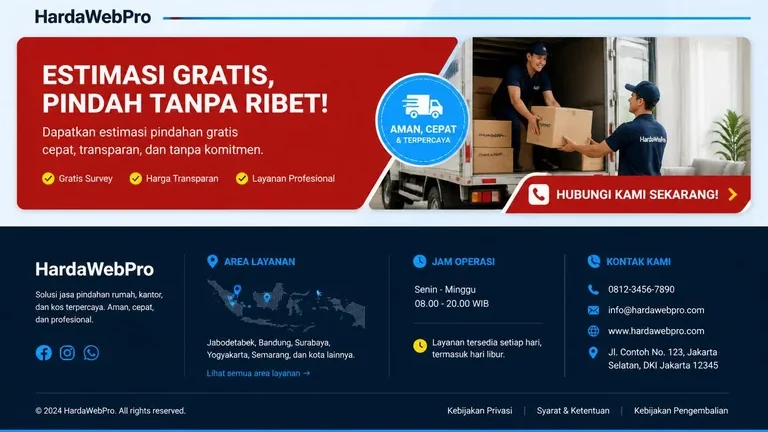 footer dan CTA penutup web compro perusahaan jasa pindahan HardaWebPro footer dan CTA penutup web compro perusahaan jasa pindahan HardaWebPro