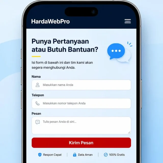 form inquiry mobile pada jasa pembuatan landing page tangerang dengan tombol CTA form inquiry mobile pada jasa pembuatan landing page tangerang dengan tombol CTA