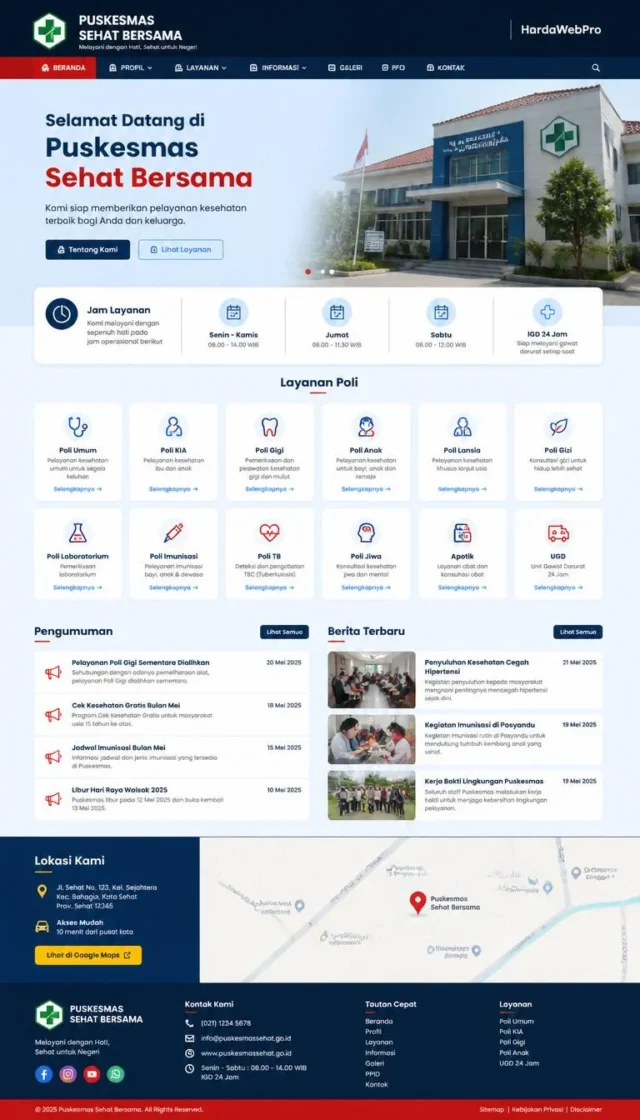 full page mockup contoh tampilan desain website puskesmas header sampai footer full page mockup contoh tampilan desain website puskesmas header sampai footer