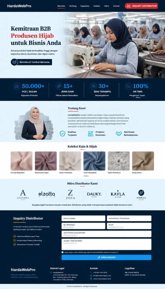 full page company profile UMKM produsen hijab muslim bukan toko online full page company profile UMKM produsen hijab muslim bukan toko online