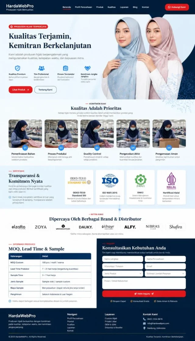 section EEAT YMYL LSI website company profile produsen hijab distributor section EEAT YMYL LSI website company profile produsen hijab distributor