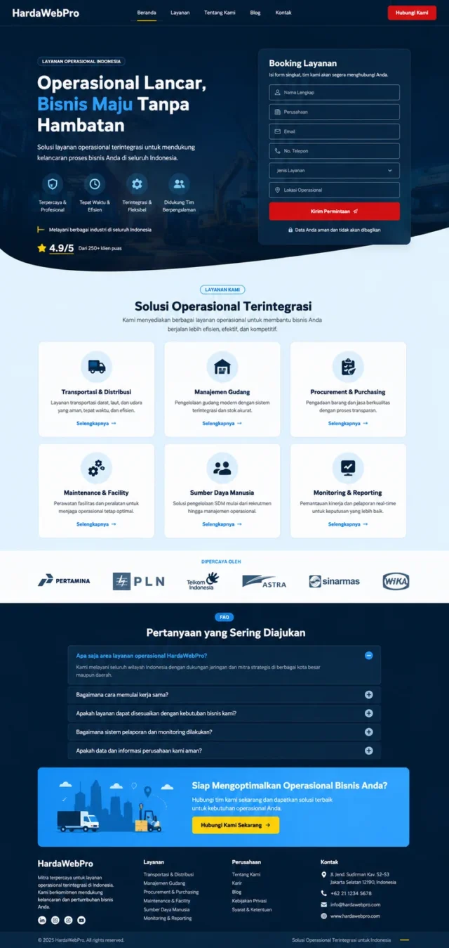 full page contoh website bisnis utility UI UX booking layanan full page contoh website bisnis utility UI UX booking layanan