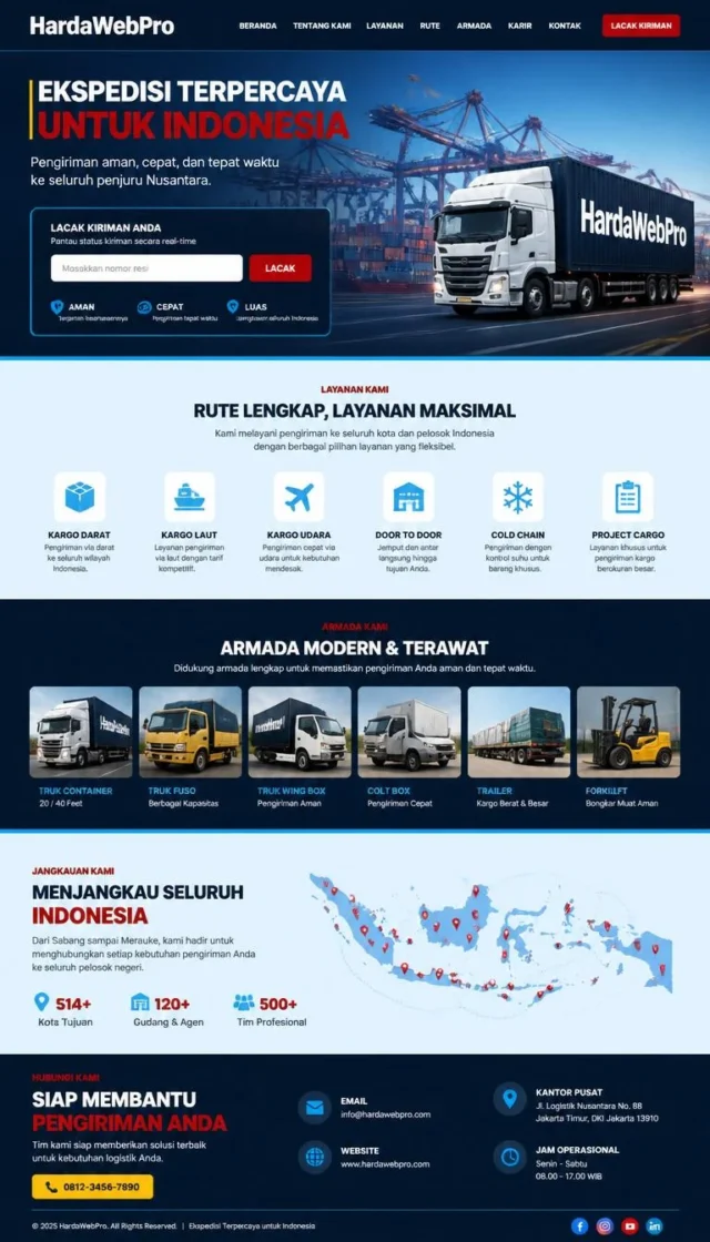 full page WordPress compro logistik jasa pembuatan web wordpress tangerang skema teal full page WordPress compro logistik jasa pembuatan web wordpress tangerang skema teal