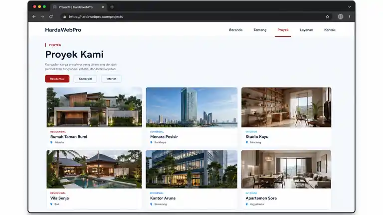 contoh gallery portfolio arsitektur pada desain website perusahaan modern contoh gallery portfolio arsitektur pada desain website perusahaan modern