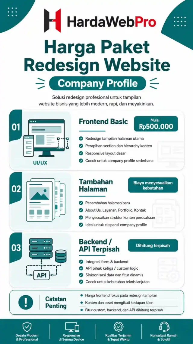 infografis paket harga redesign website company profile mulai Rp500 ribu infografis paket harga redesign website company profile mulai Rp500 ribu