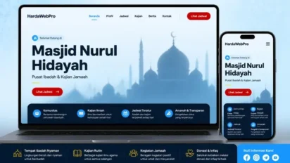 Contoh Desain Website Masjid