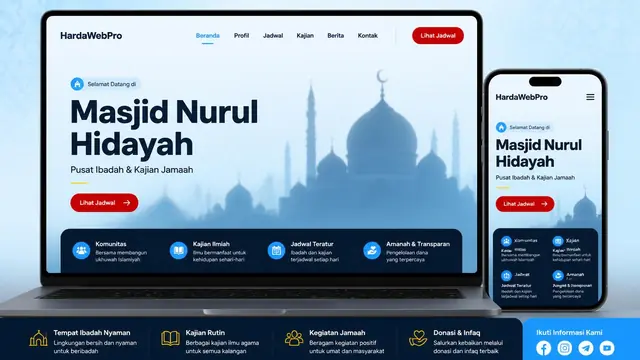 Contoh Desain Website Masjid