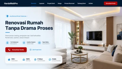 Contoh Desain Web Company Profile Jasa Renovasi Rumah