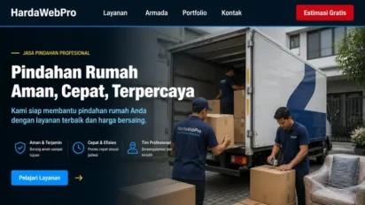 Contoh Web Compro Perusahaan Jasa Pindahan Rumah Terbaru