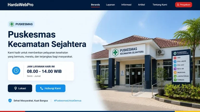 hero contoh tampilan desain website puskesmas jam layanan dan lokasi hero contoh tampilan desain website puskesmas jam layanan dan lokasi