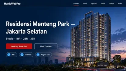 Contoh Desain Website Properti Penjualan Apartemen