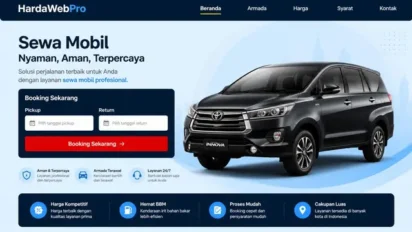 Contoh Desain UI/UX Website Rental Mobil