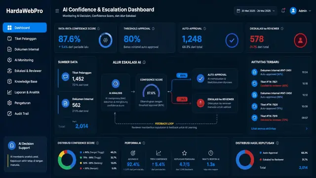 dashboard confidence score dan threshold pada human in the loop ai perusahaan