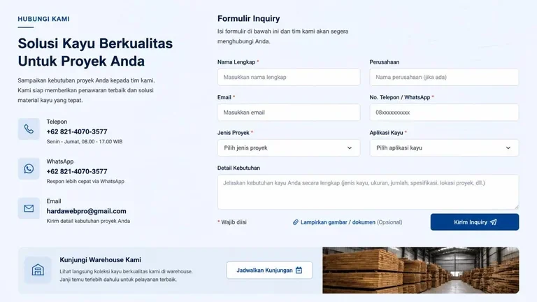 section inquiry desain web compro perusahaan kayu form spek dan kunjungan gudang section inquiry desain web compro perusahaan kayu form spek dan kunjungan gudang