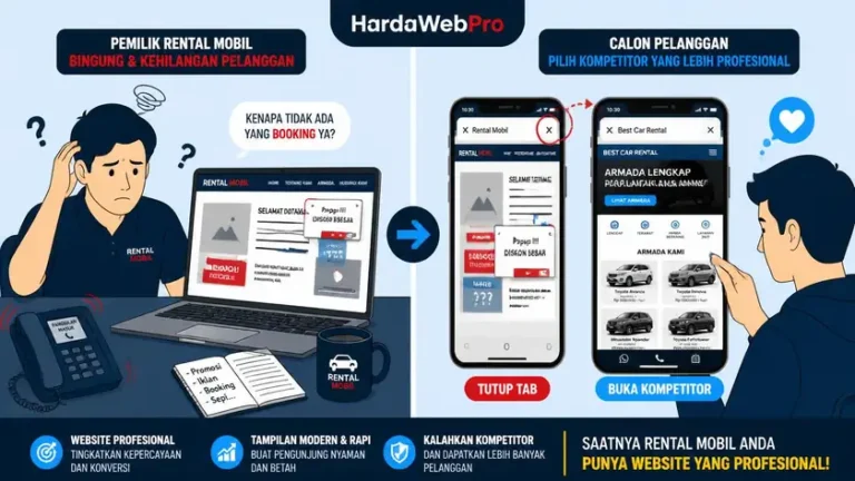 perbandingan website rental mobil profesional vs situs usang yang membuat calon penyewa pindah ke kompetitor